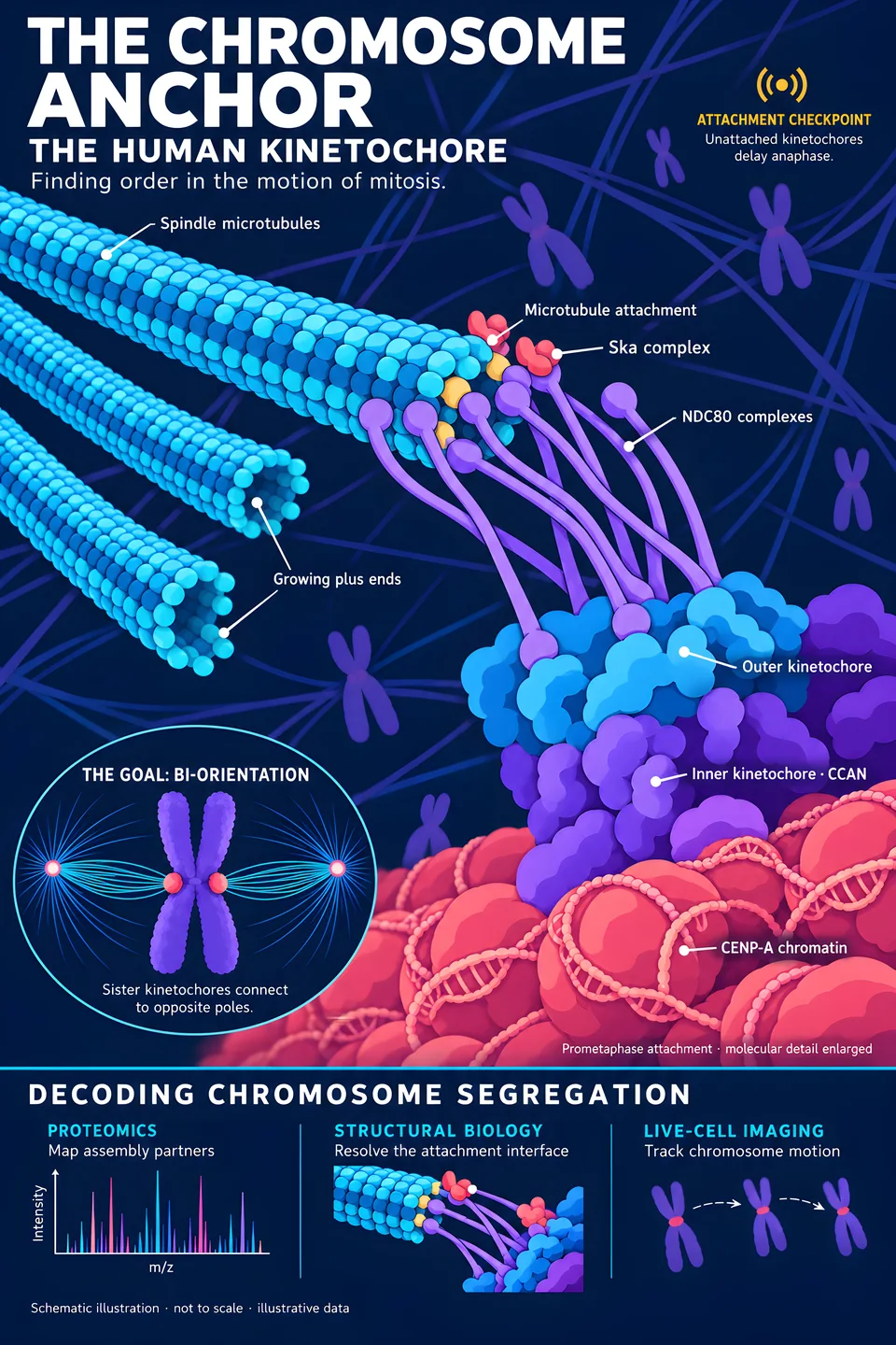 The Chromosome Anchor — Human Kinetochore — illustrated scientific poster